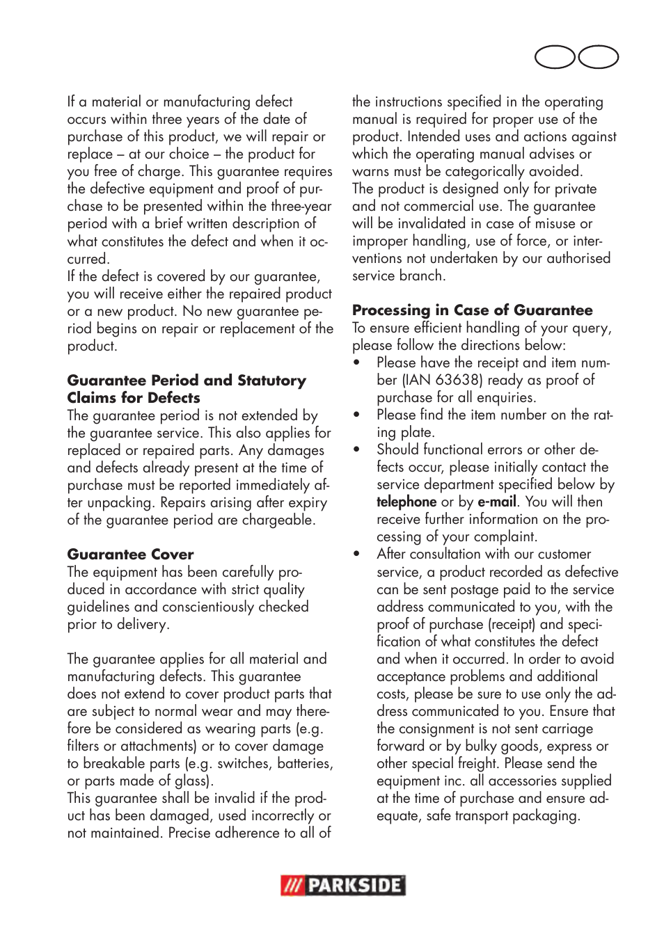 Mt gb | Parkside PHD 100 D2 User Manual | Page 49 / 72