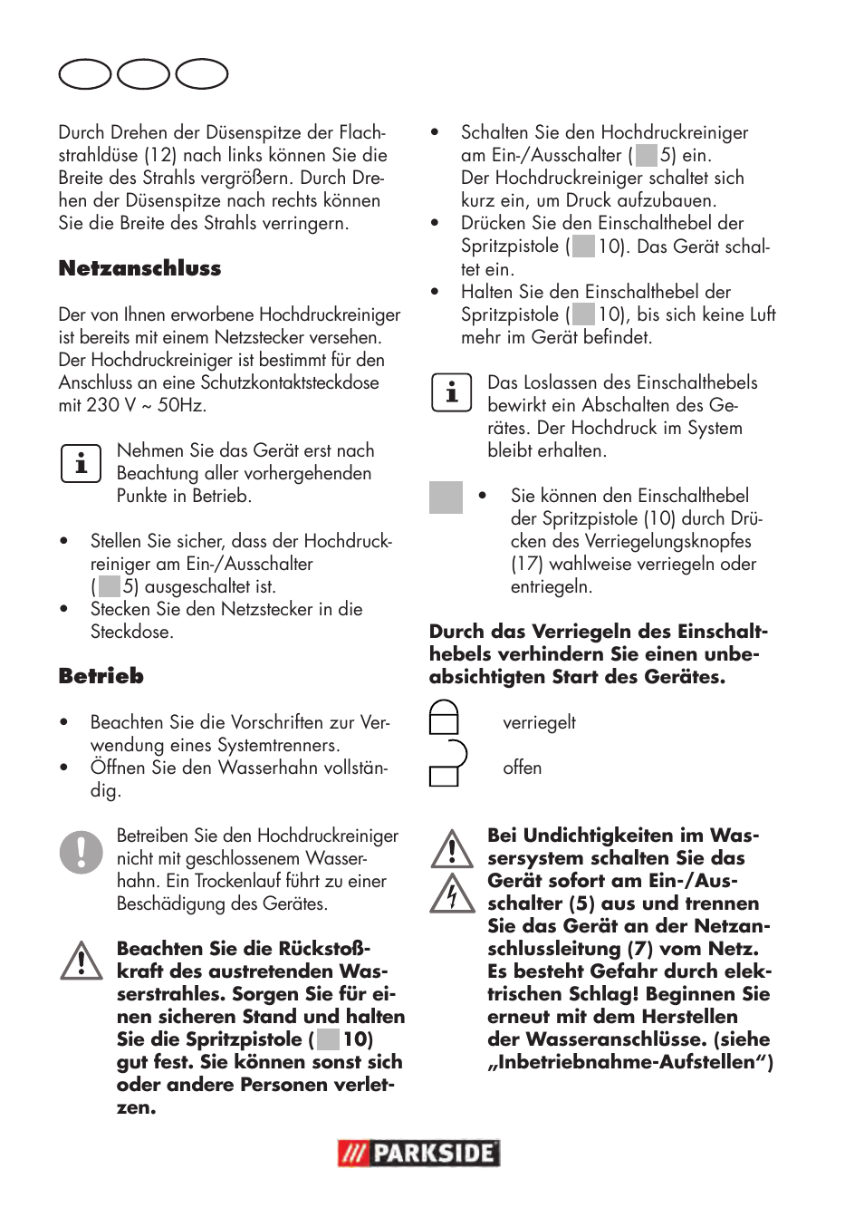 De at ch | Parkside PHD 100 D2 User Manual | Page 58 / 72