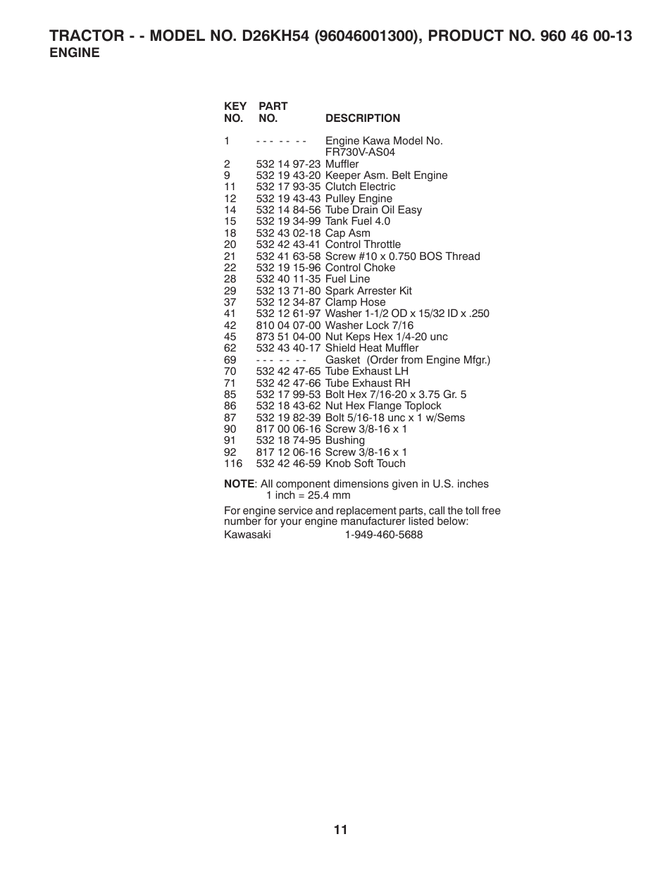 Dixon D26KH54 User Manual | Page 11 / 20