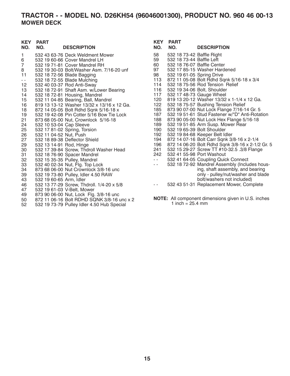 Dixon D26KH54 User Manual | Page 15 / 20