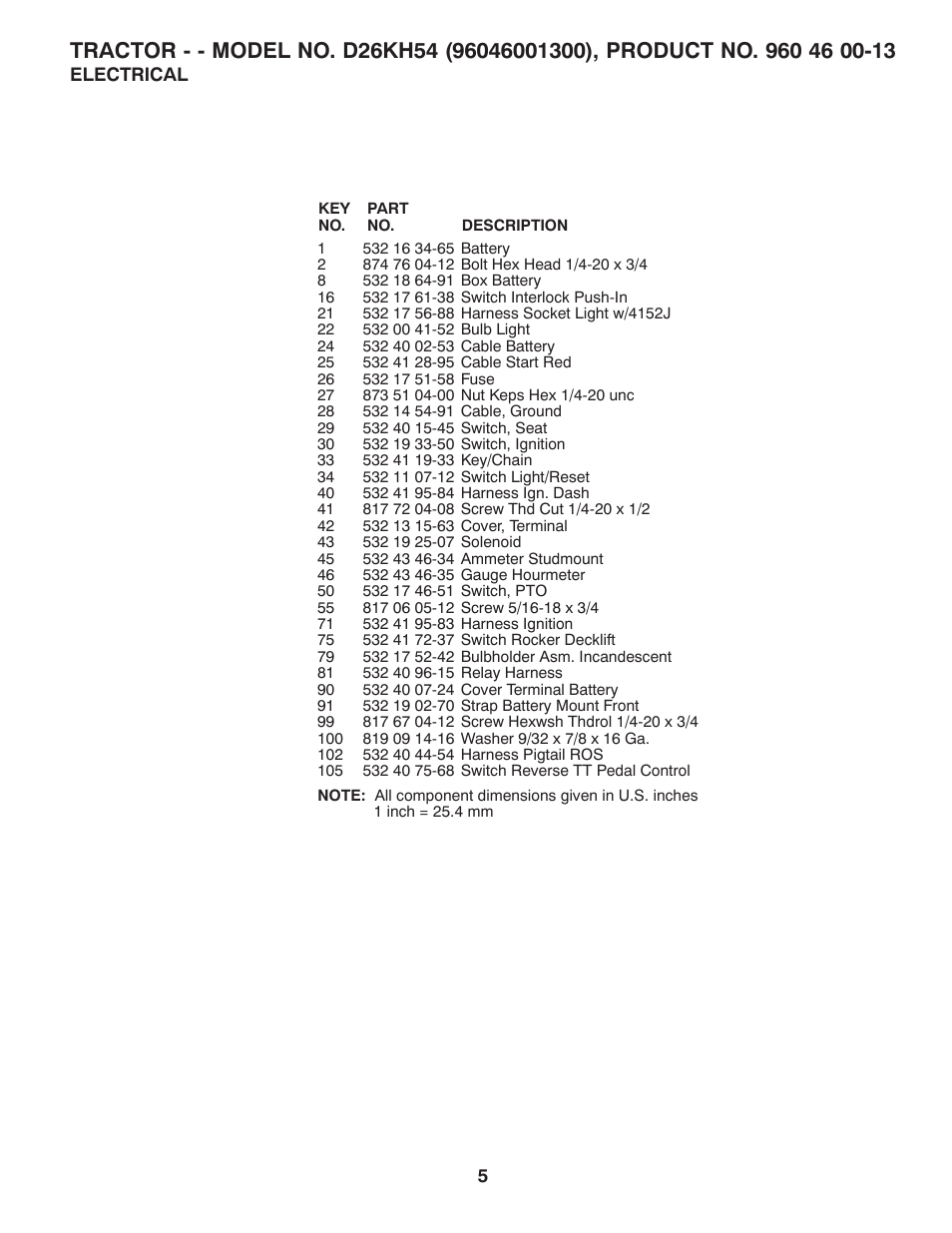 Dixon D26KH54 User Manual | Page 5 / 20