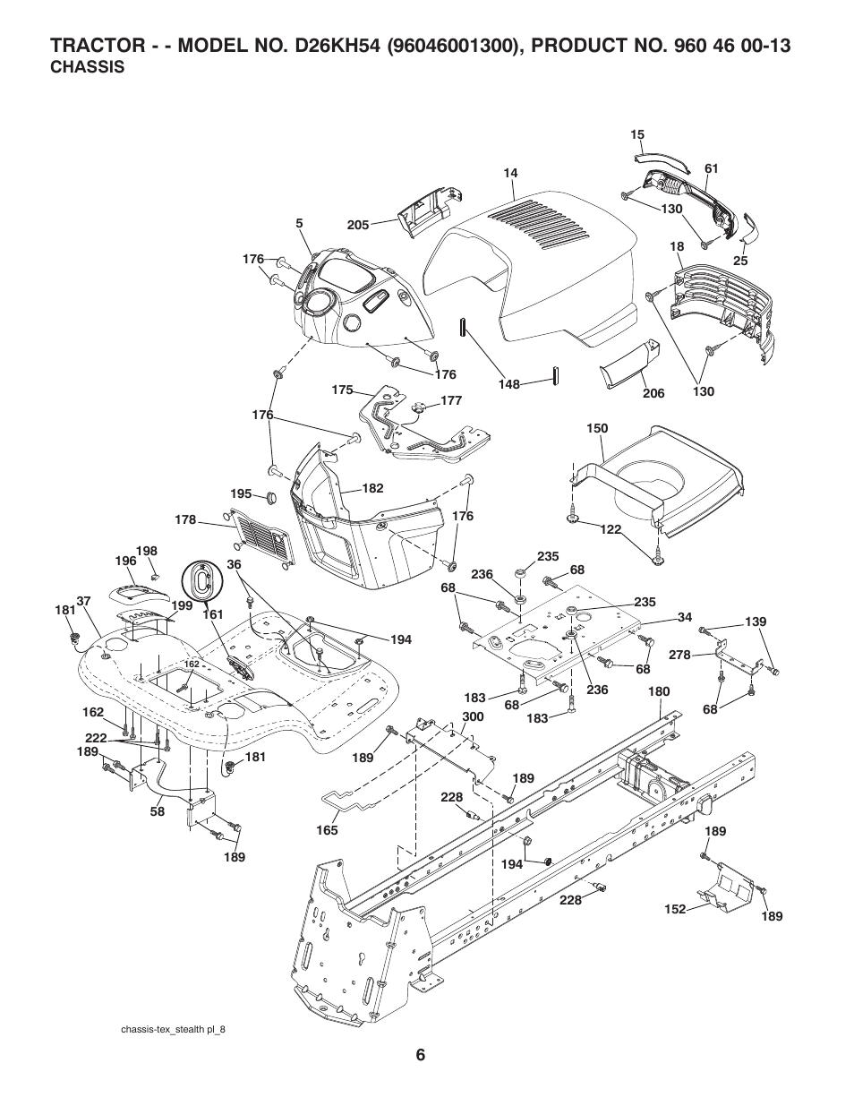 Chassis | Dixon D26KH54 User Manual | Page 6 / 20