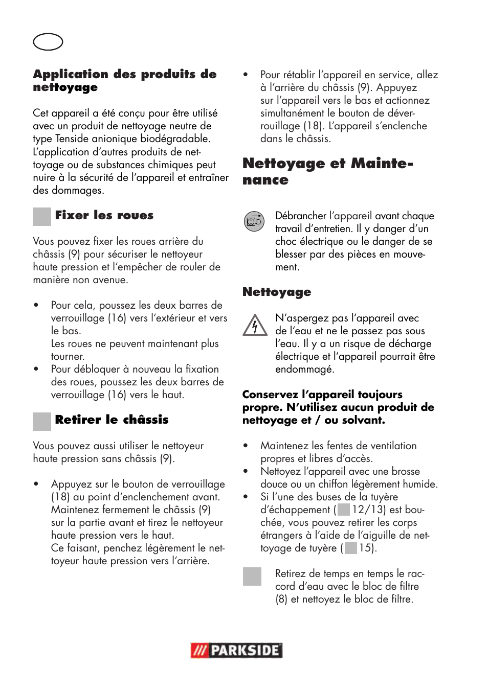 Nettoyage, Et mainte- nance | Parkside PHD 100 D2 User Manual | Page 12 / 48