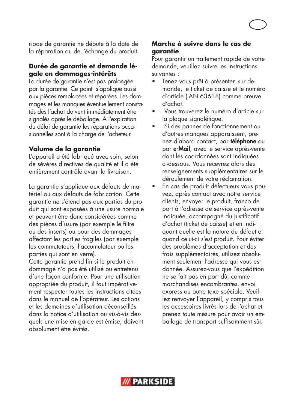 Parkside PHD 100 D2 User Manual | Page 15 / 48