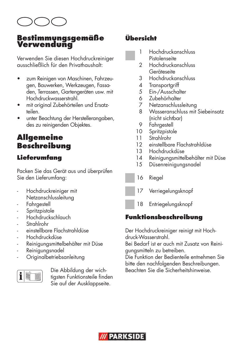 Verwendung, Bestimmungsgemäße, Allgemeine beschreibung | Parkside PHD 100 D2 User Manual | Page 18 / 48