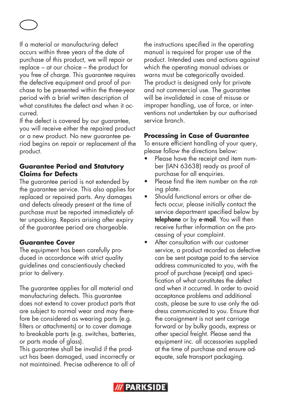 Parkside PHD 100 D2 User Manual | Page 38 / 48