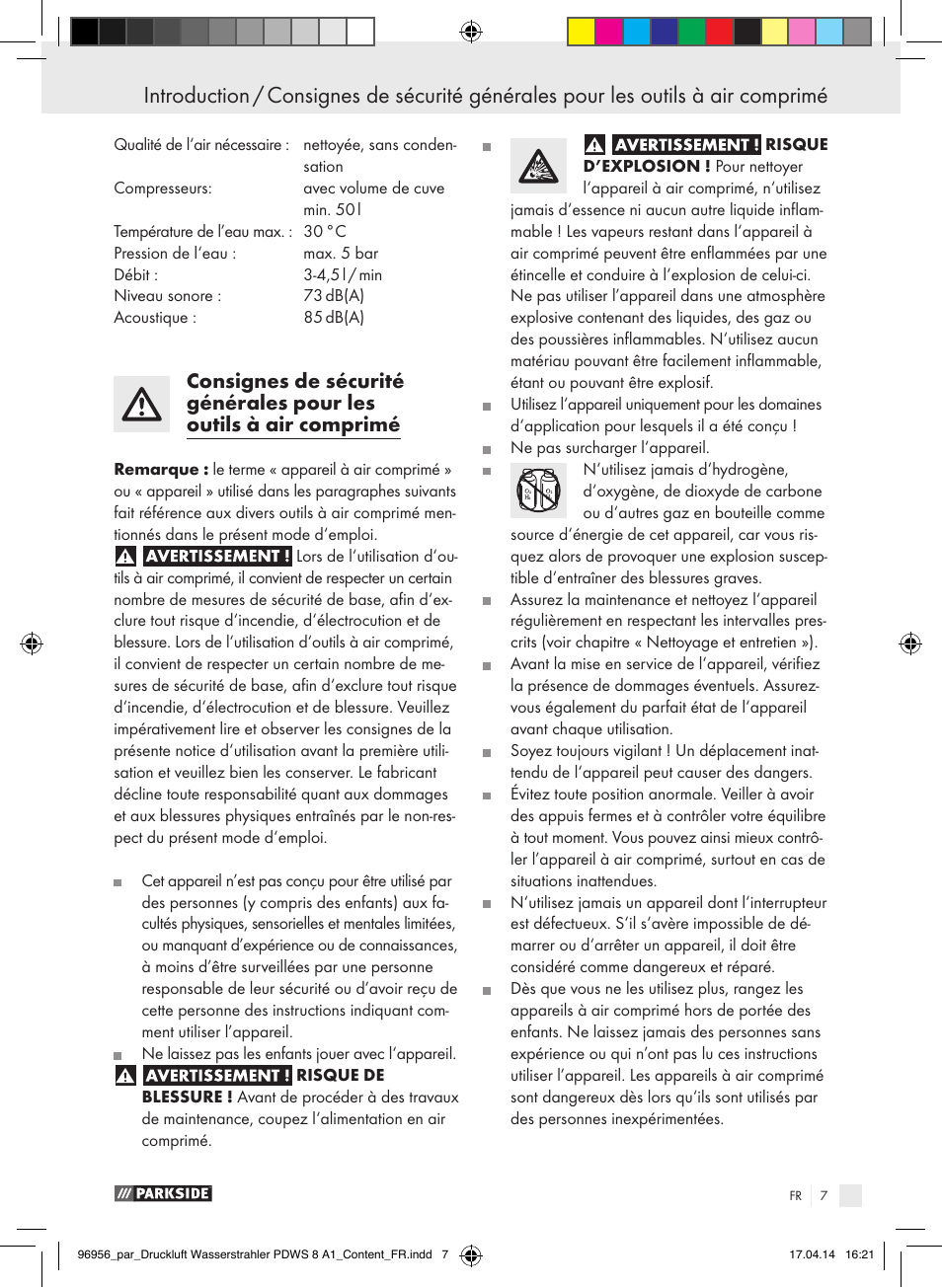 Parkside PDWS 8 A1 User Manual | Page 7 / 28