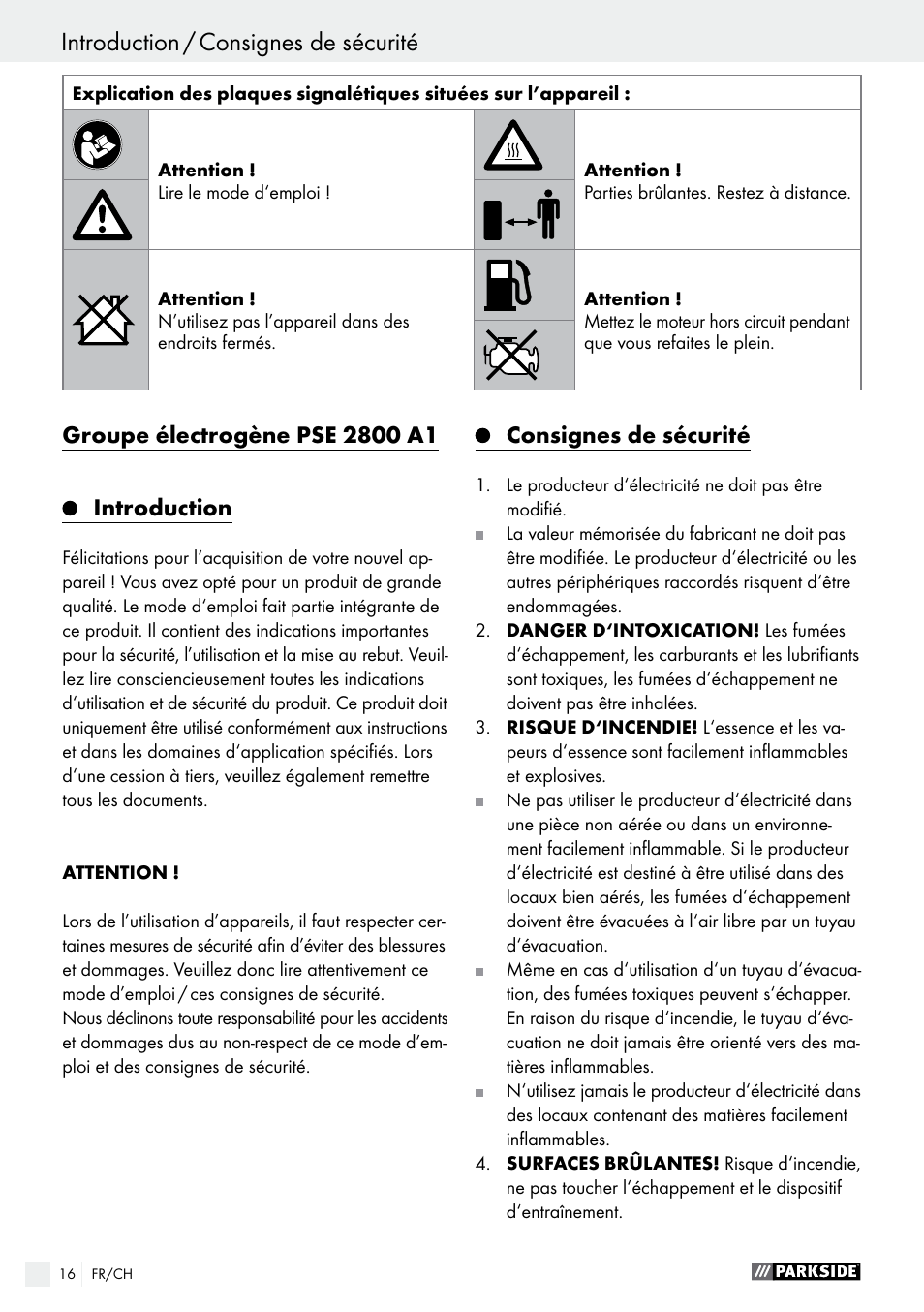 Parkside PSE 2800 A1 User Manual | Page 16 / 44