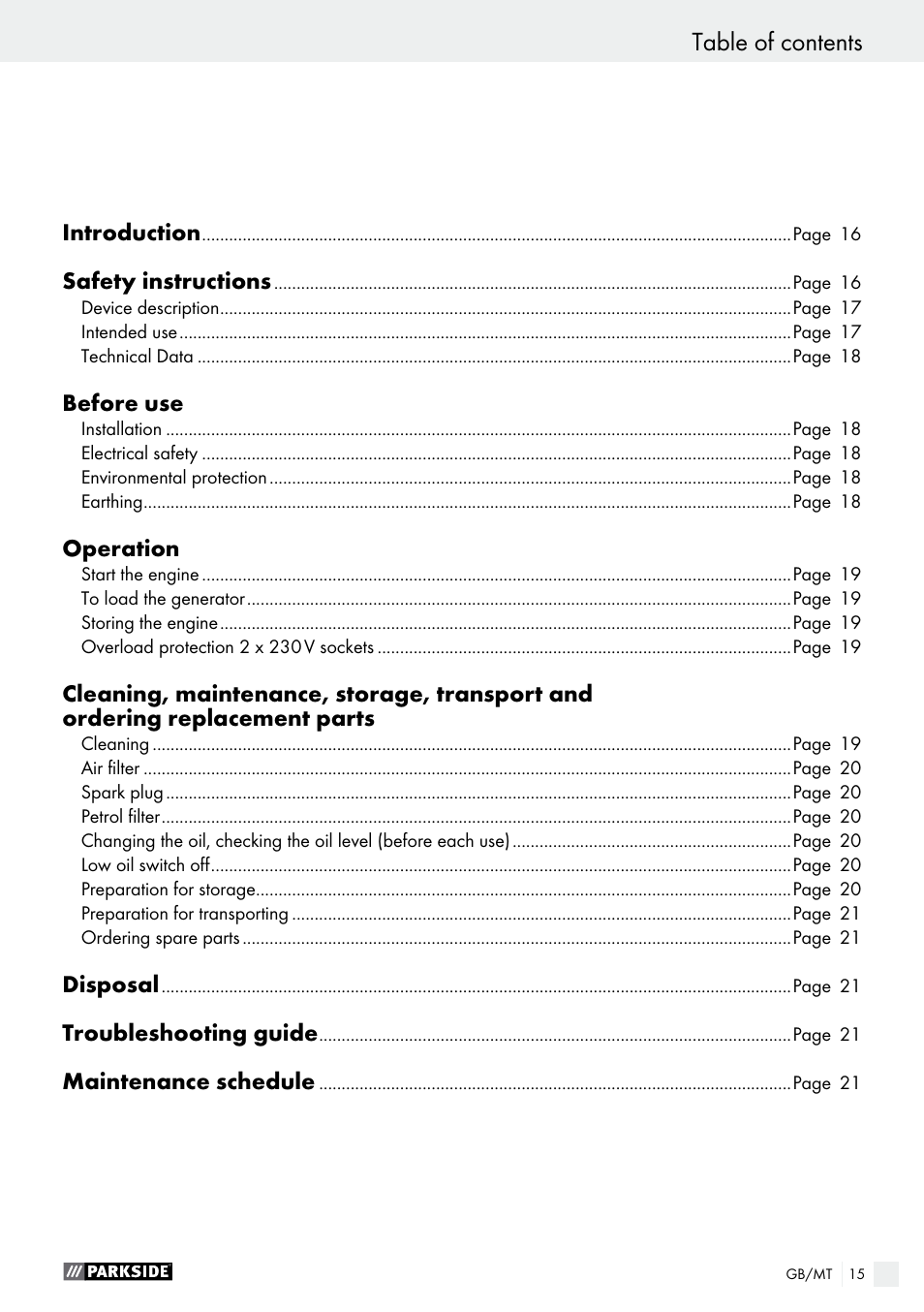 Parkside PSE 2800 A1 User Manual | Page 15 / 35