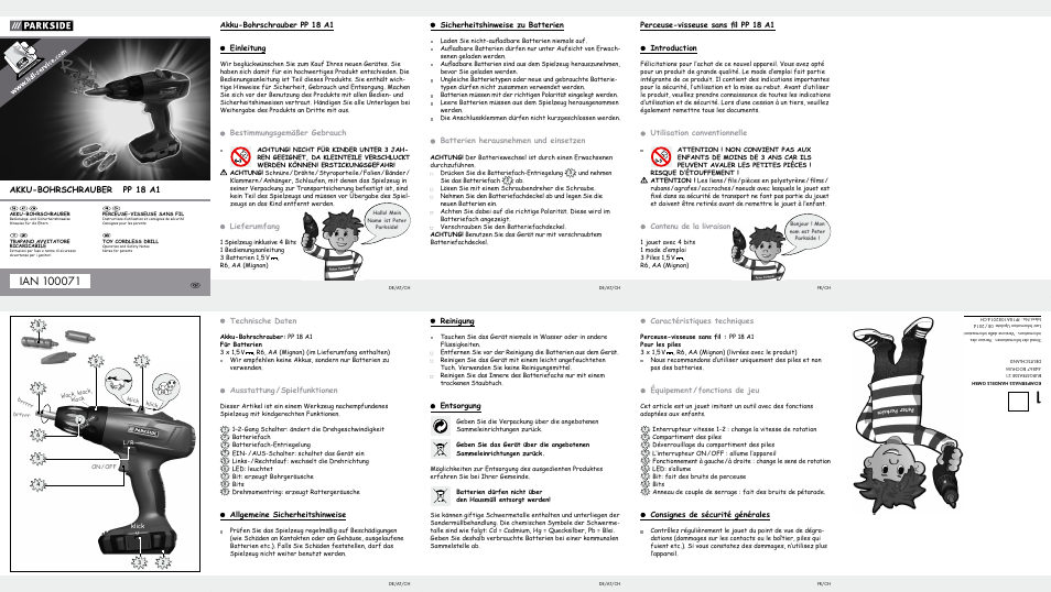 Parkside PP 18 A1 User Manual | 2 pages