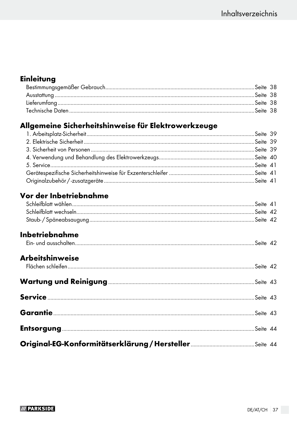 Parkside PEXS 270 A1 User Manual | Page 37 / 45
