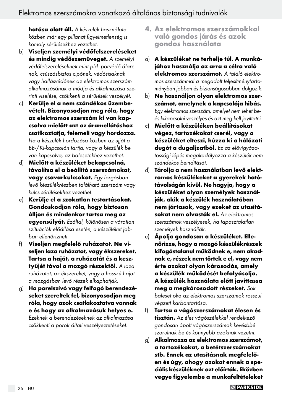 Parkside PSS 250 A1 User Manual | Page 26 / 68