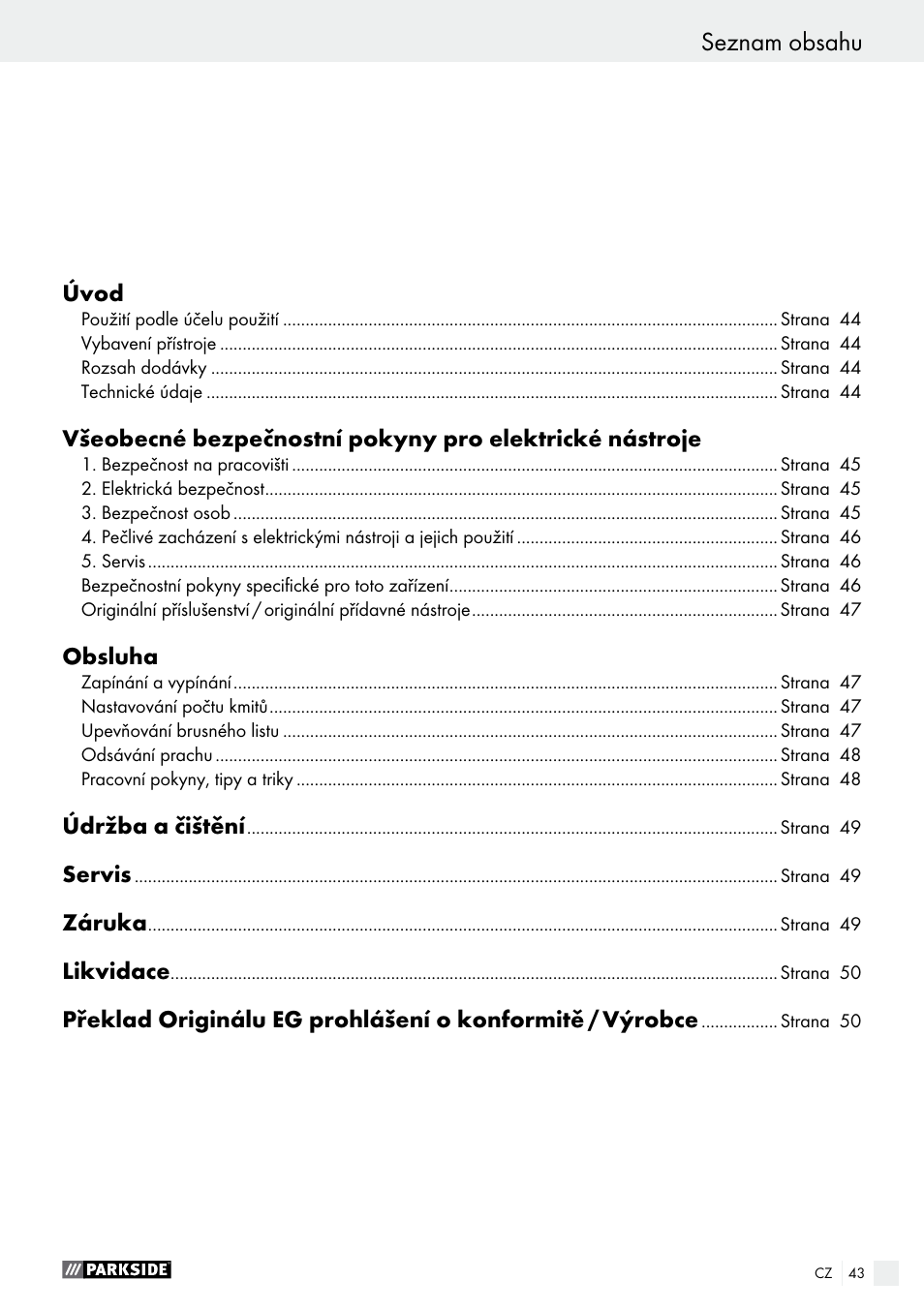 Parkside PSS 250 A1 User Manual | Page 43 / 68