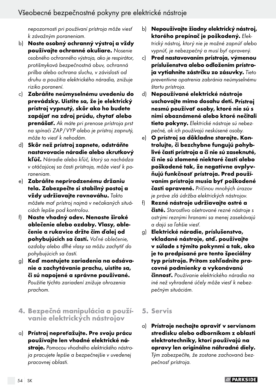 Servis | Parkside PSS 250 A1 User Manual | Page 54 / 68