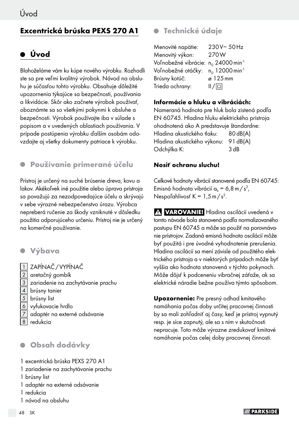 Parkside PEXS 270 A1 User Manual | Page 48 / 63