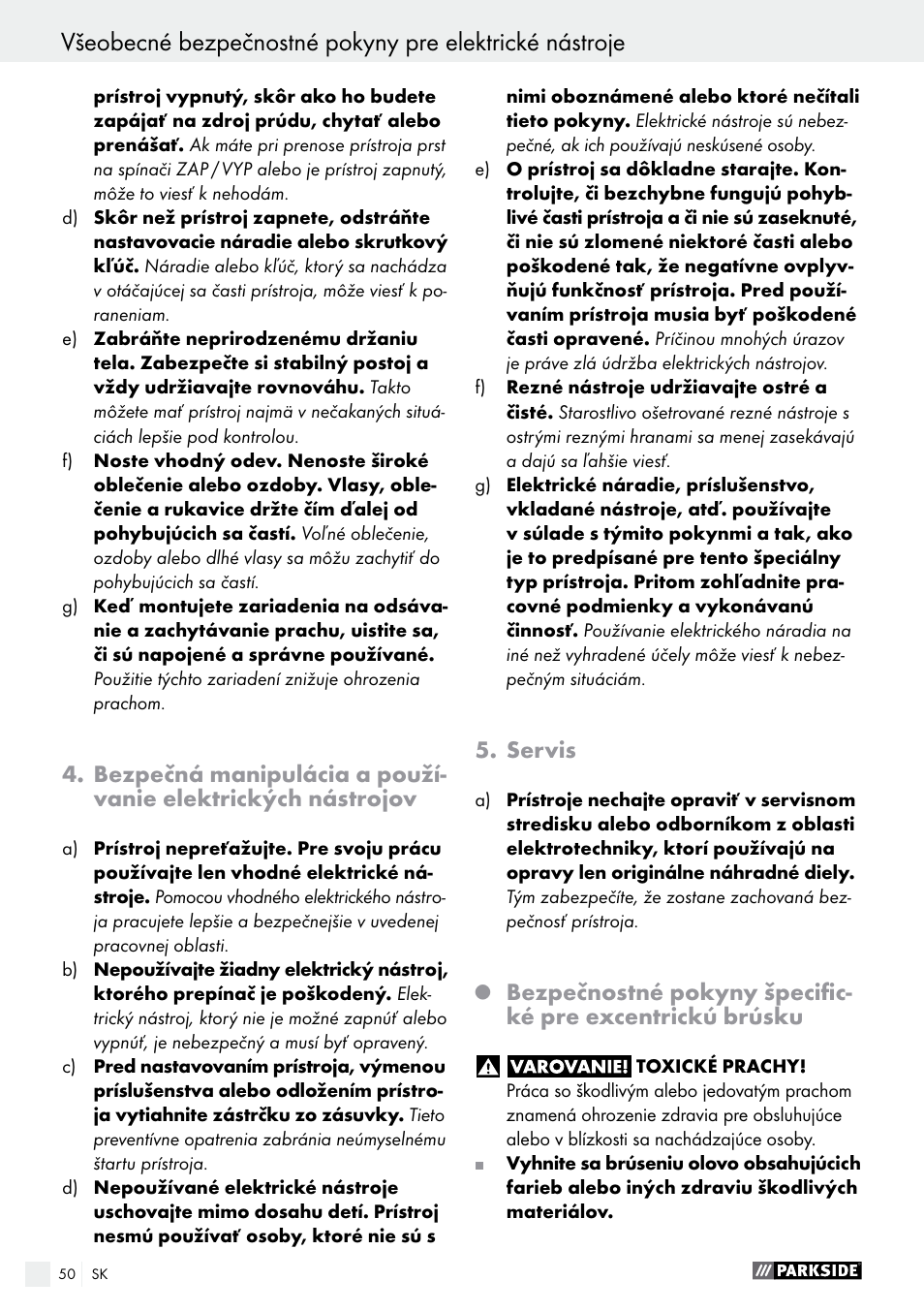 Servis | Parkside PEXS 270 A1 User Manual | Page 50 / 63