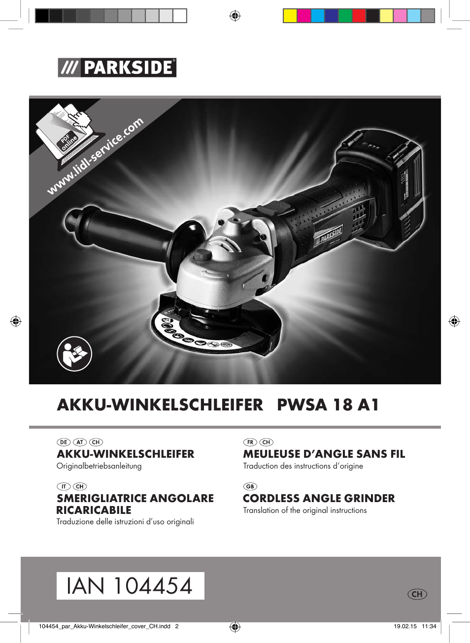 Parkside PWSA 18 A1 User Manual | 102 pages