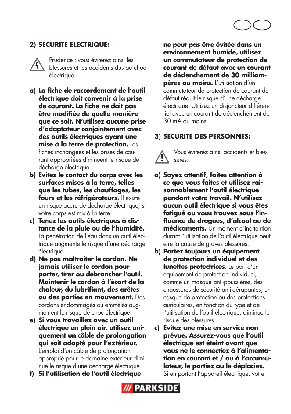Fr ch | Parkside PWSA 18 A1 User Manual | Page 33 / 102