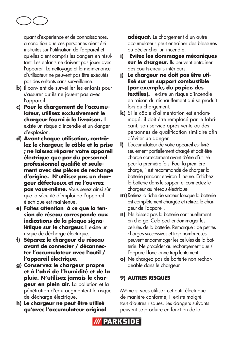 Fr ch | Parkside PWSA 18 A1 User Manual | Page 36 / 102