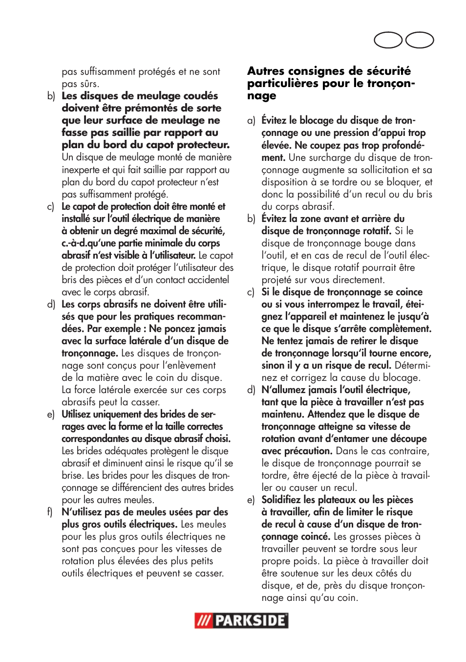 Fr ch | Parkside PWSA 18 A1 User Manual | Page 41 / 102