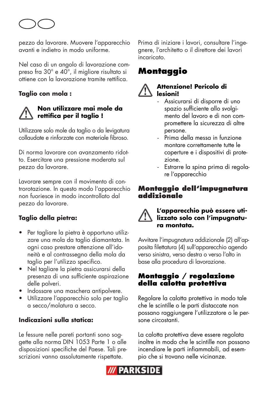 Montaggio, It ch | Parkside PWSA 18 A1 User Manual | Page 68 / 102