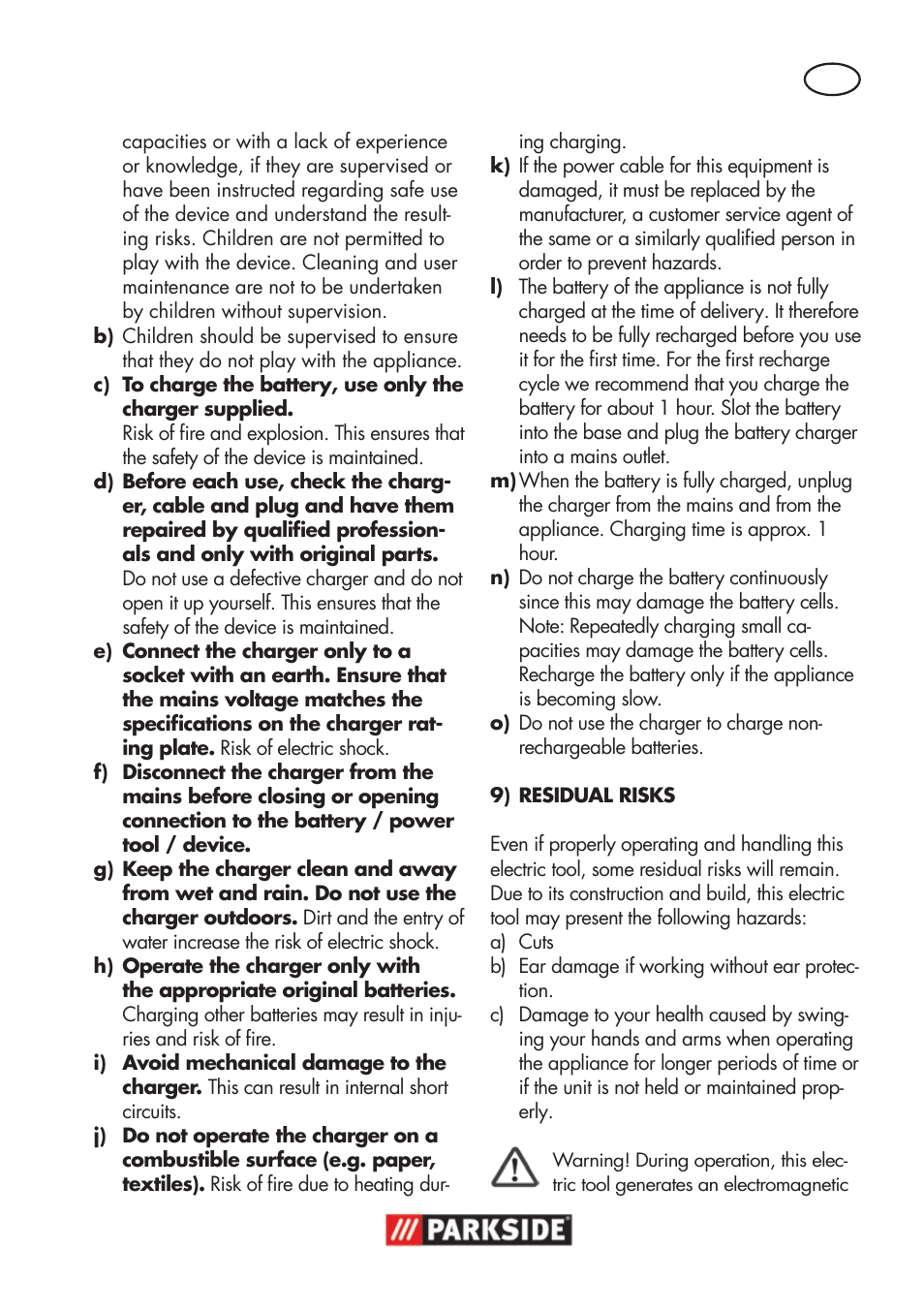 Parkside PWSA 18 A1 User Manual | Page 83 / 102