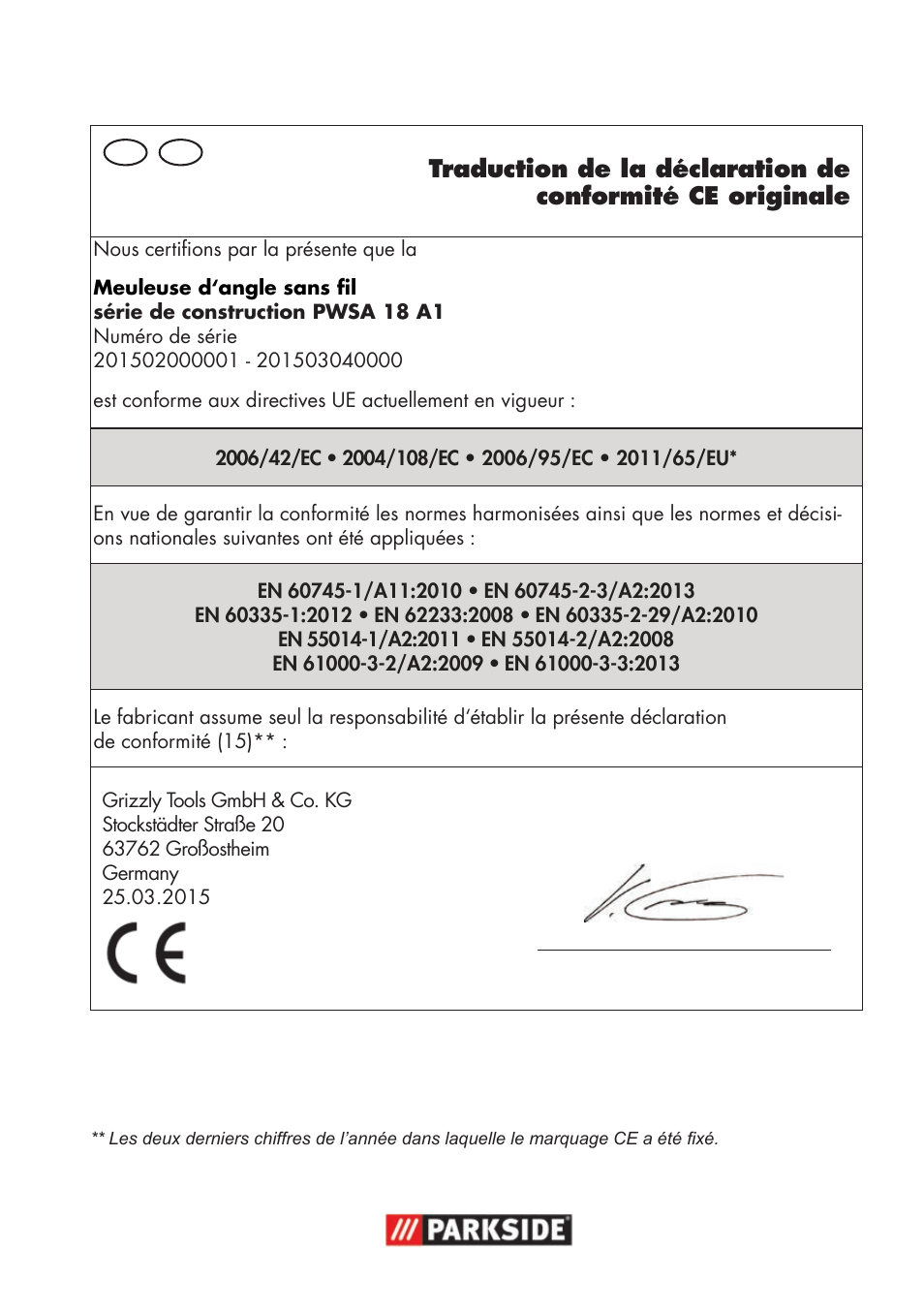 Parkside PWSA 18 A1 User Manual | Page 99 / 102