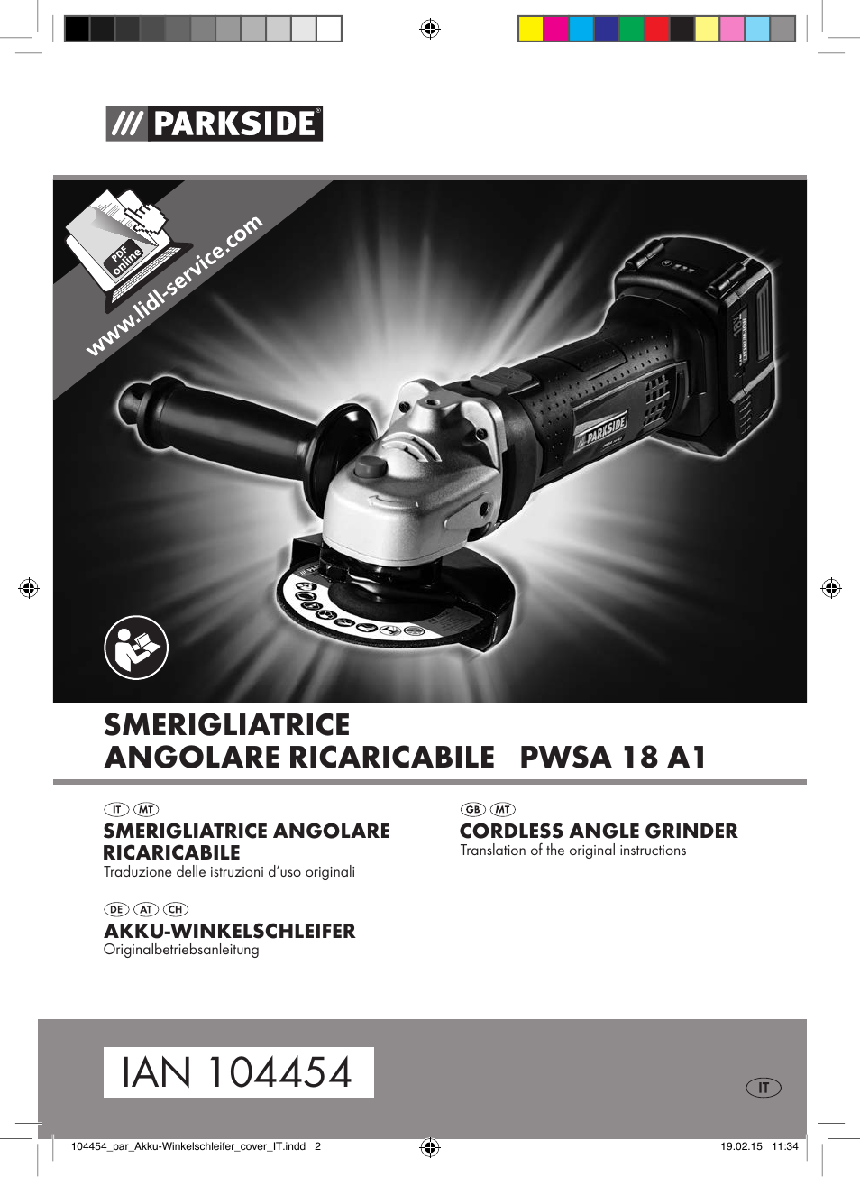 Parkside PWSA 18 A1 User Manual | 78 pages