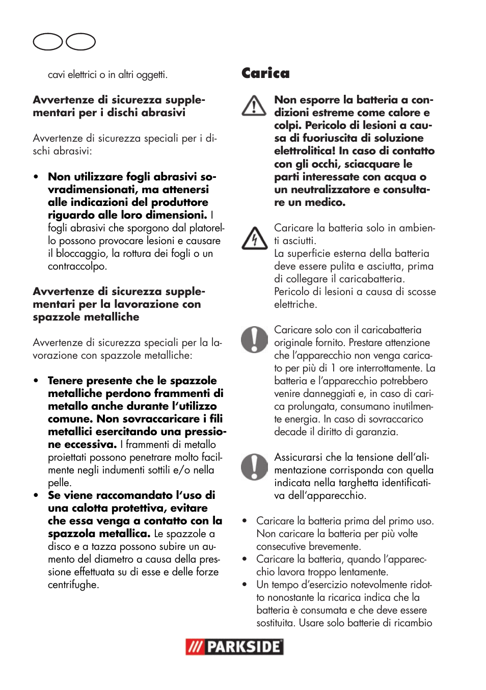 Carica, It mt | Parkside PWSA 18 A1 User Manual | Page 18 / 78