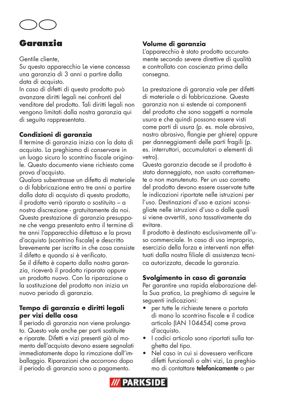 Garanzia, It mt | Parkside PWSA 18 A1 User Manual | Page 24 / 78