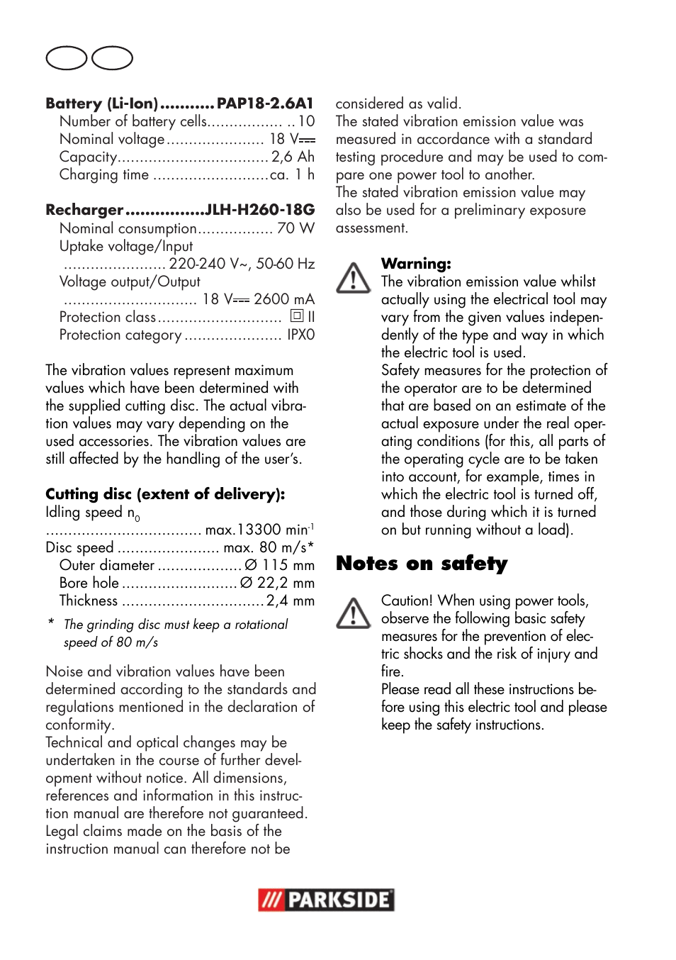 Gb mt | Parkside PWSA 18 A1 User Manual | Page 30 / 78