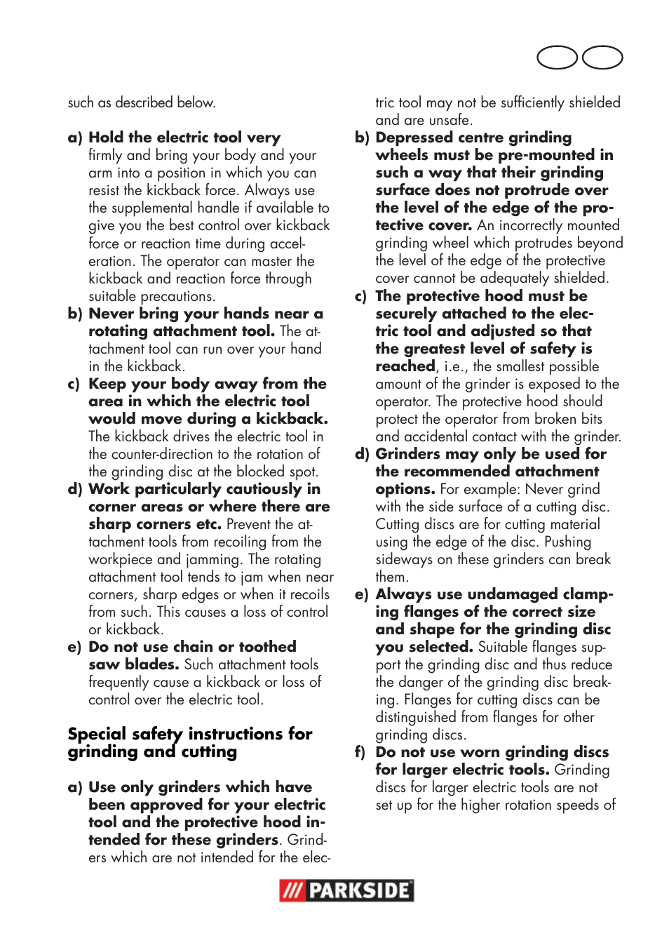 Gb mt | Parkside PWSA 18 A1 User Manual | Page 39 / 78