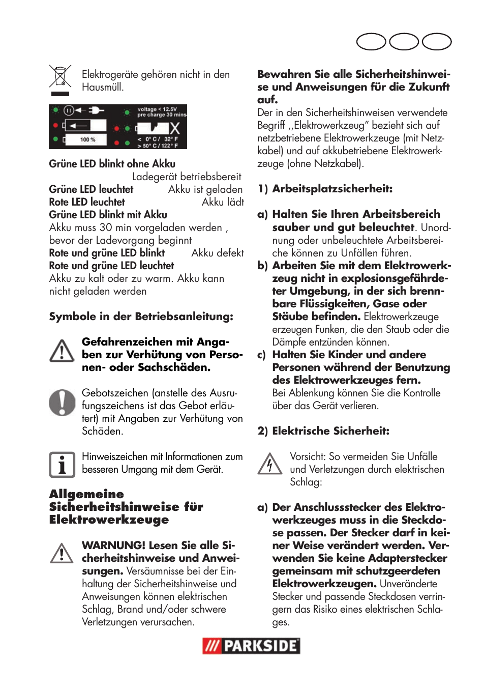 De at ch | Parkside PWSA 18 A1 User Manual | Page 55 / 78