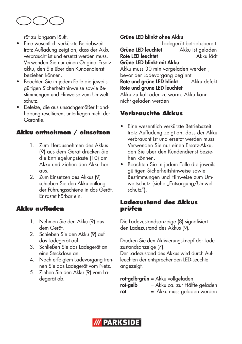 De at ch | Parkside PWSA 18 A1 User Manual | Page 66 / 78