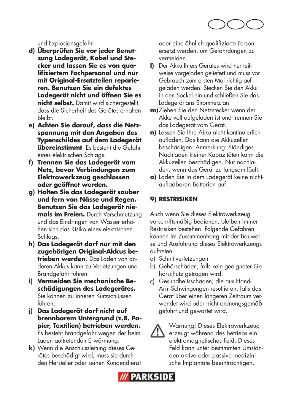 De at ch | Parkside PWSA 18 A1 User Manual | Page 149 / 170