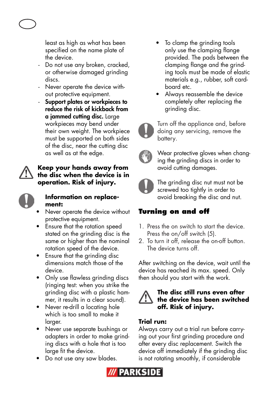 Parkside PWSA 18 A1 User Manual | Page 20 / 170