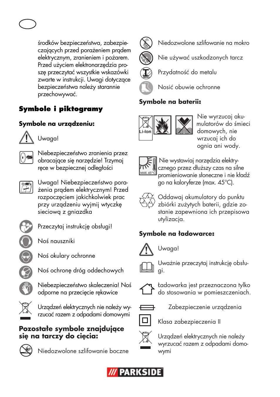 Parkside PWSA 18 A1 User Manual | Page 30 / 170