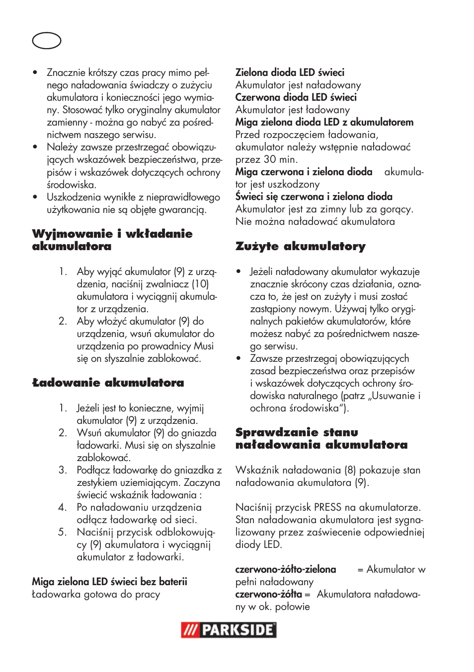 Parkside PWSA 18 A1 User Manual | Page 42 / 170