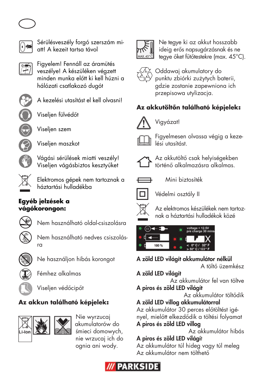 Parkside PWSA 18 A1 User Manual | Page 54 / 170