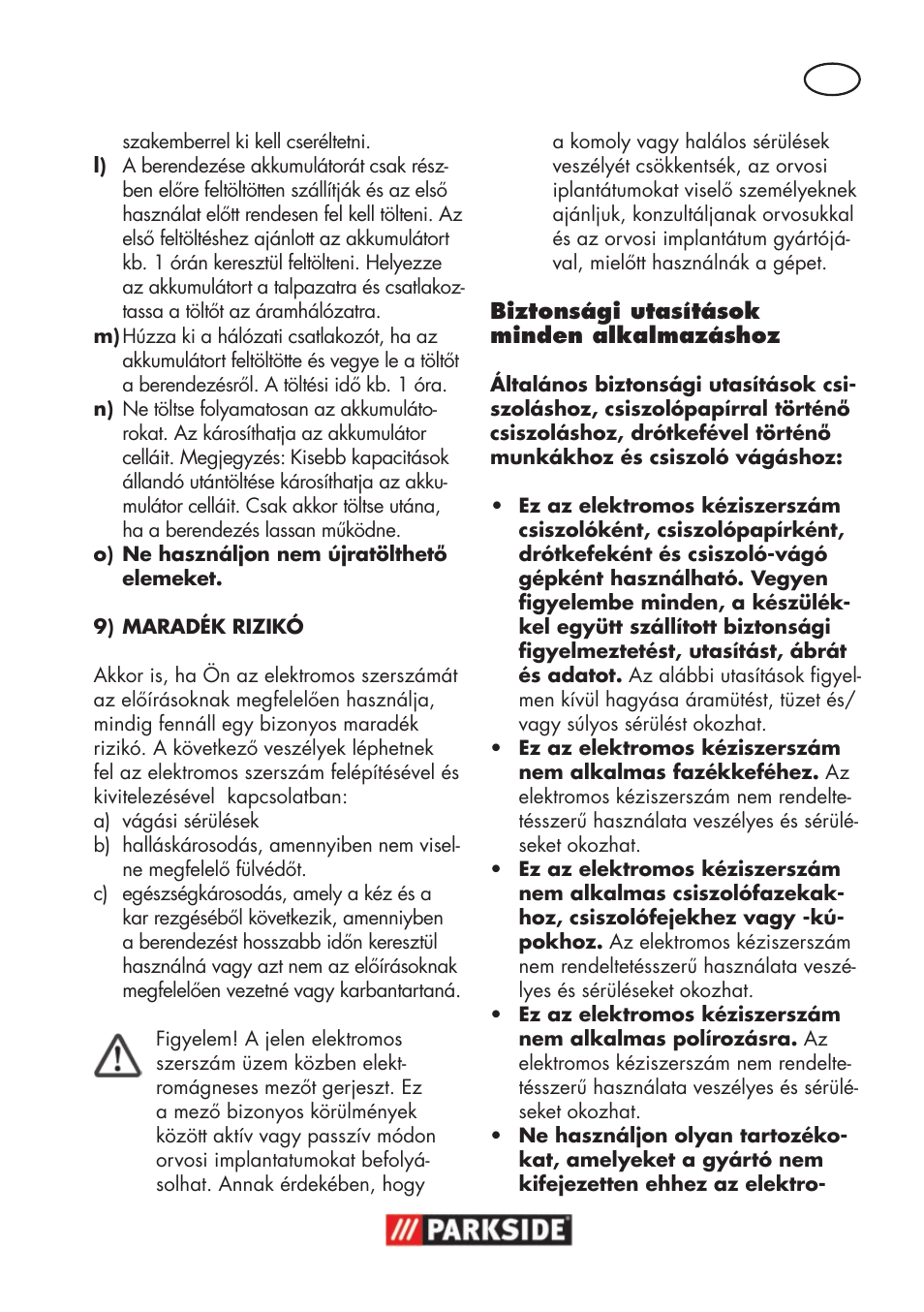 Parkside PWSA 18 A1 User Manual | Page 59 / 170