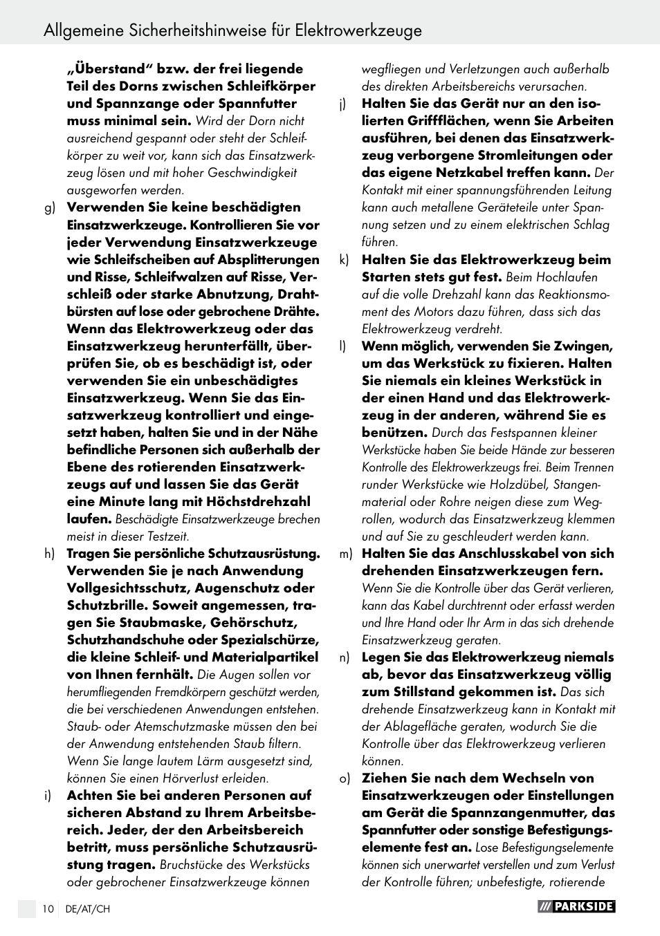 Parkside PFBS 160 A1 User Manual | Page 10 / 59