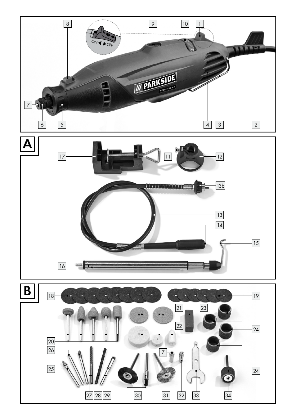 Parkside PFBS 160 A1 User Manual | Page 3 / 59