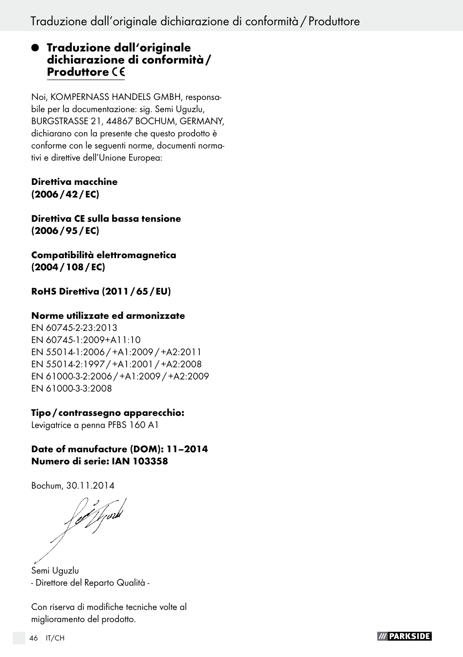 Parkside PFBS 160 A1 User Manual | Page 46 / 59
