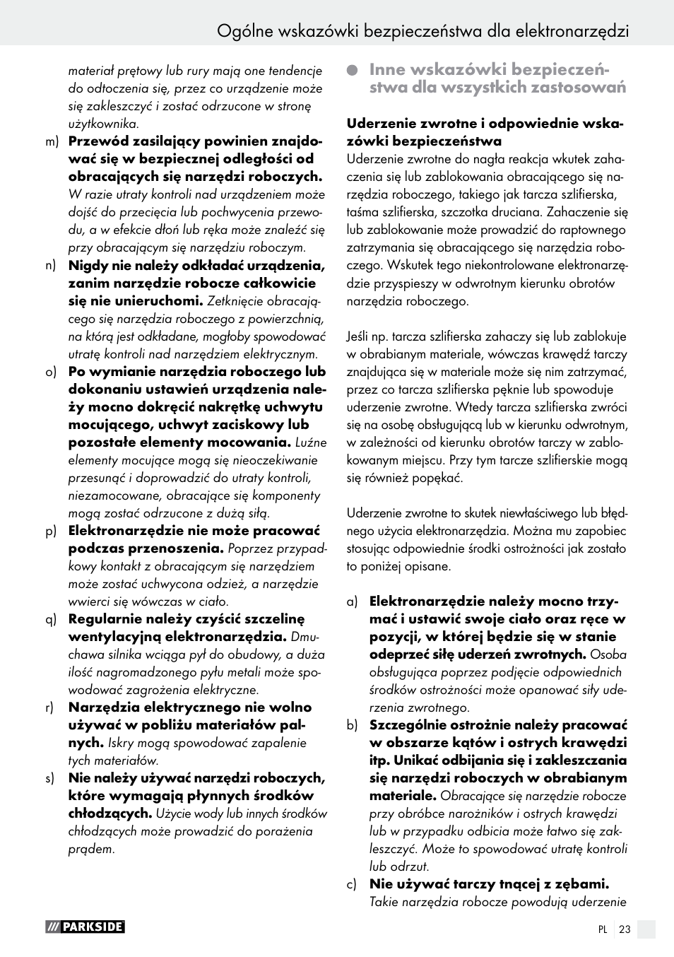 Parkside PFBS 160 A1 User Manual | Page 23 / 99