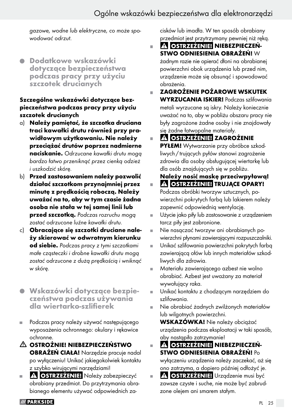Parkside PFBS 160 A1 User Manual | Page 25 / 99