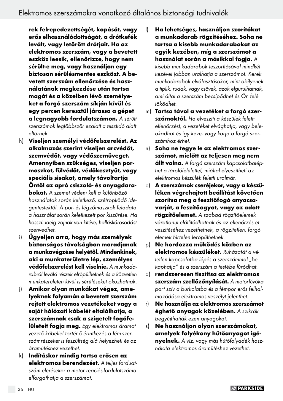 Parkside PFBS 160 A1 User Manual | Page 36 / 99