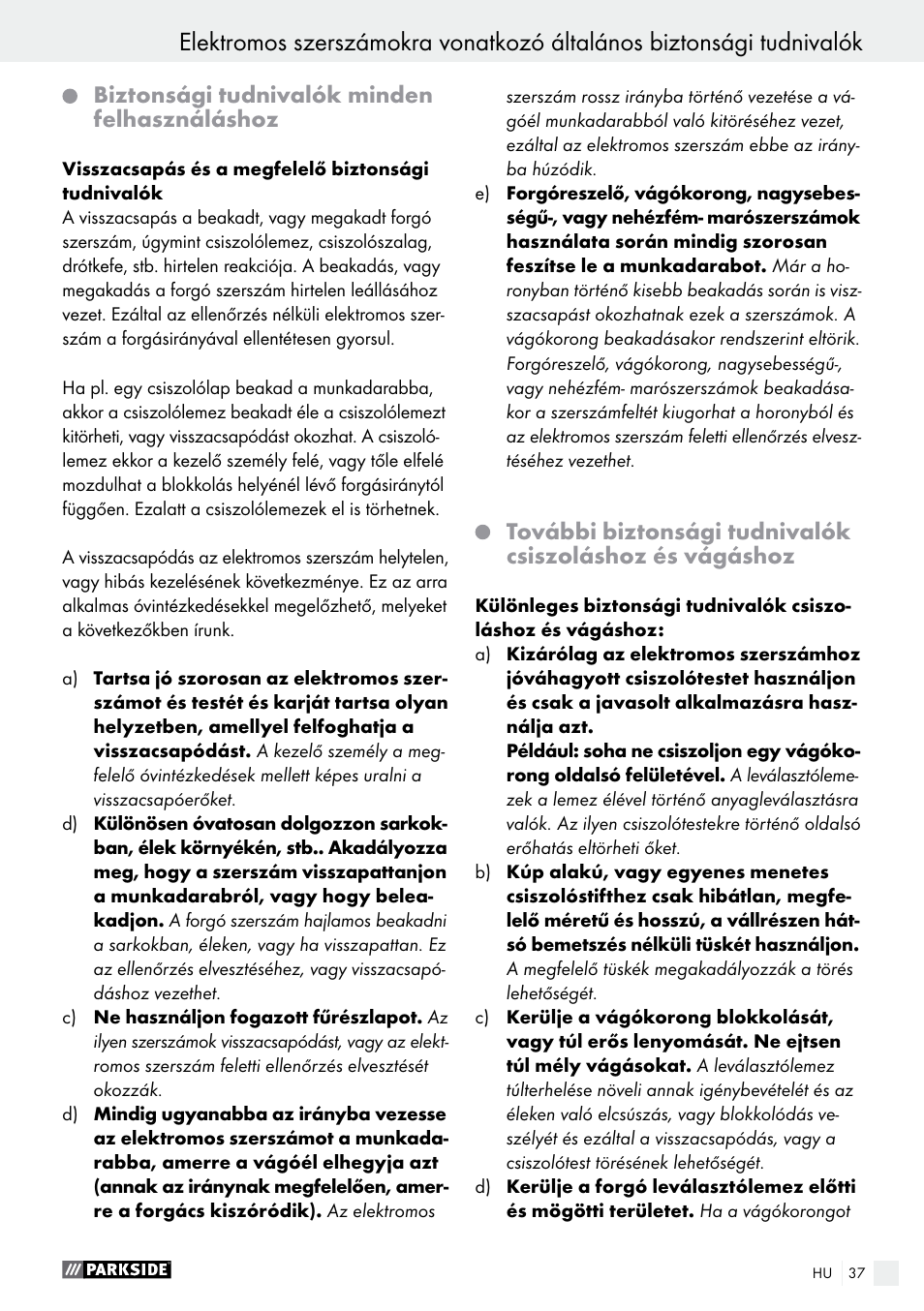 Parkside PFBS 160 A1 User Manual | Page 37 / 99