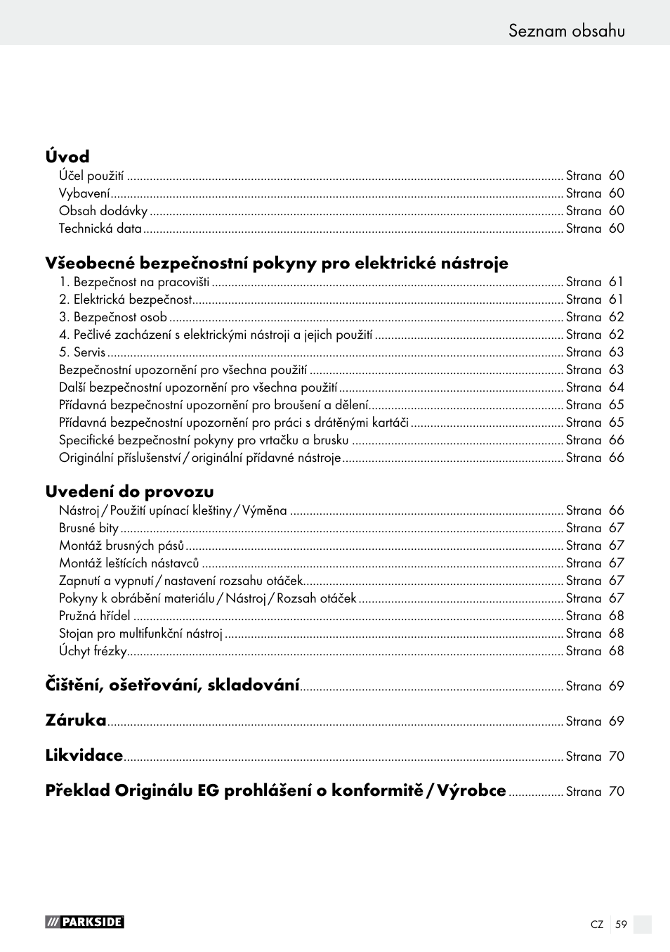 Parkside PFBS 160 A1 User Manual | Page 59 / 99