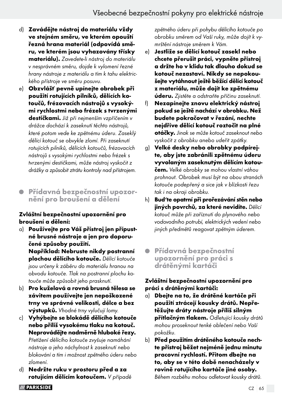 Parkside PFBS 160 A1 User Manual | Page 65 / 99