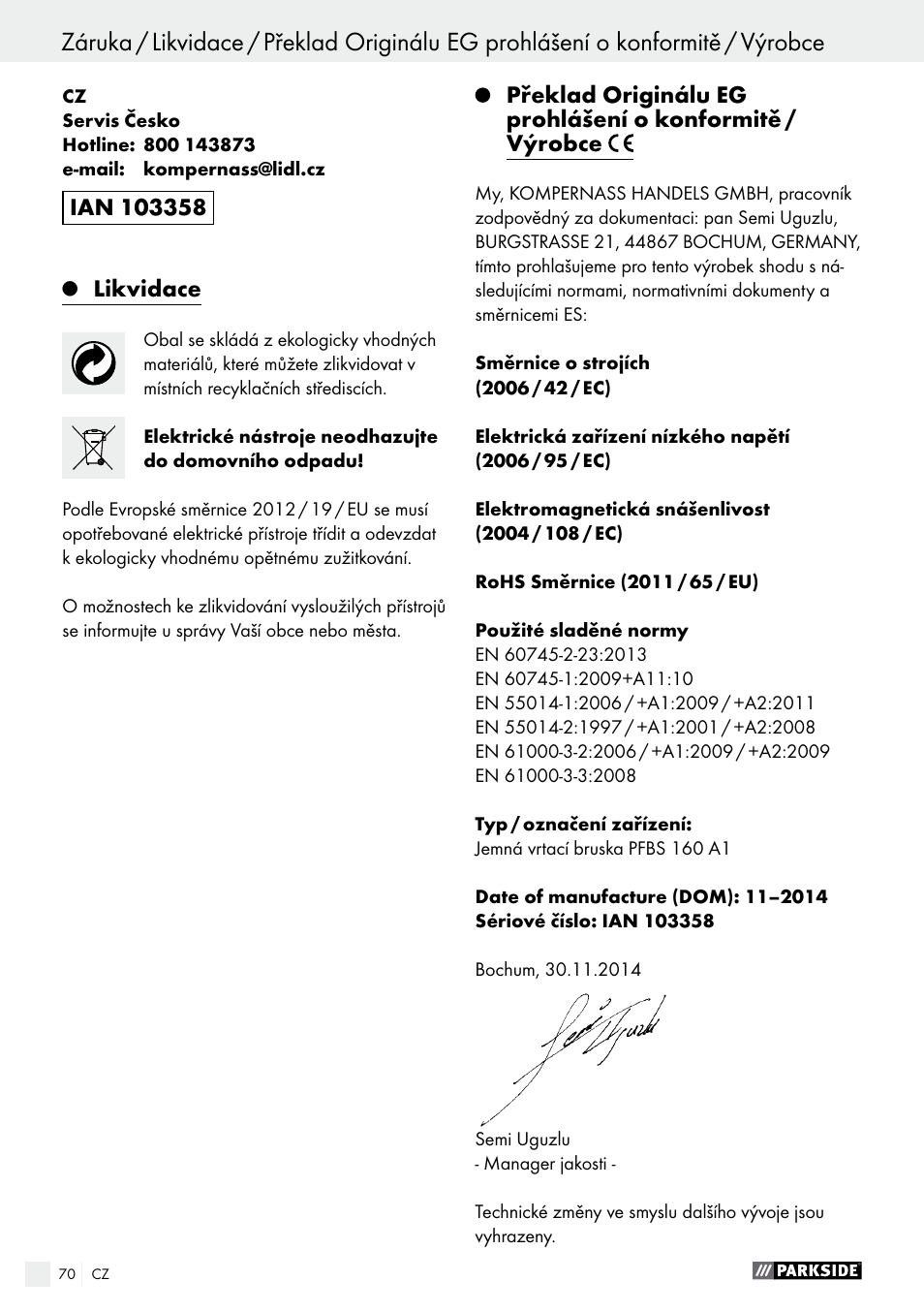 Parkside PFBS 160 A1 User Manual | Page 70 / 99